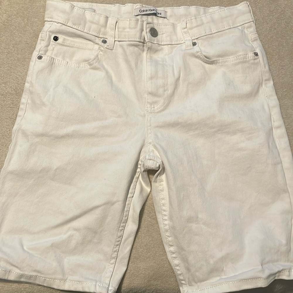 Calvin Klein Jeans white denim shorts